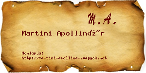 Martini Apollinár névjegykártya